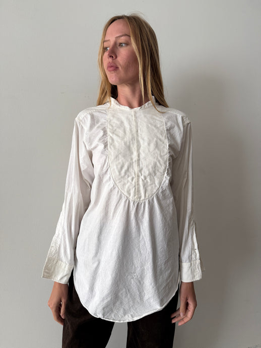 1900s Textured Cotton Tux Shirt