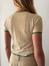 50s Green Stripe Boys Henley Tee