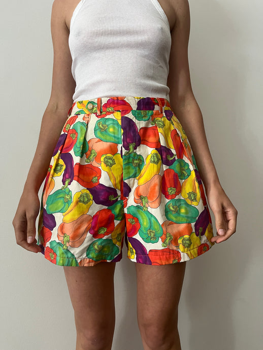 Cotton Pleated Pepper Shorts