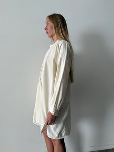 Antique Cream Cotton Flannel Euro Grampa Shirt