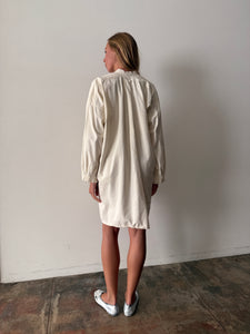 Antique Cream Cotton Flannel Euro Grampa Shirt