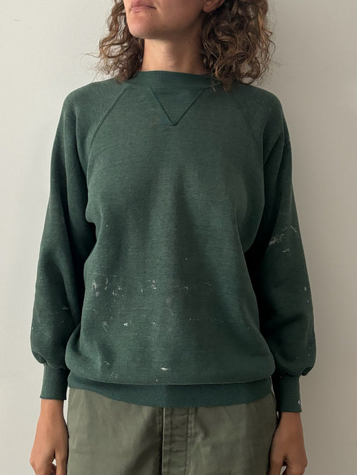 Green Paint Splattered Sweatshirt