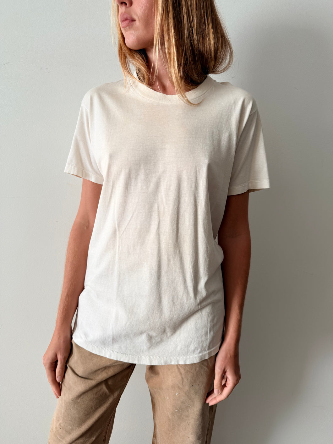 Plain Worn White Tee