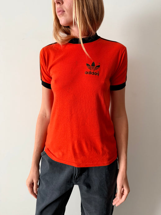 70s Orange Adidas Soccer Tee