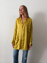 30s/40s Silk Chartreuse Lounge Shirt