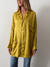 30s/40s Silk Chartreuse Lounge Shirt