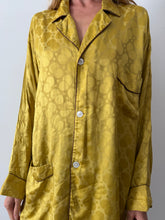 30s/40s Silk Chartreuse Lounge Shirt