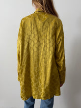 30s/40s Silk Chartreuse Lounge Shirt