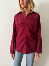 Maroon Cotton Flannel Work Shirt
