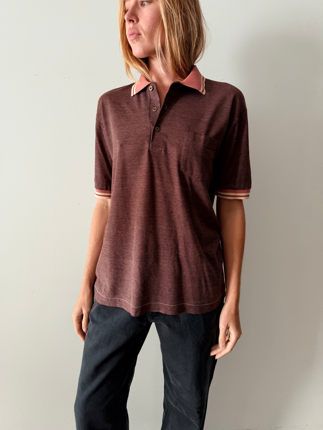 faded Maroon Polo Tee