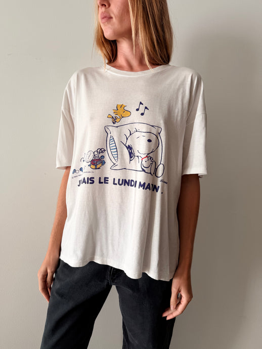 French Sleepy Snoopy Tee