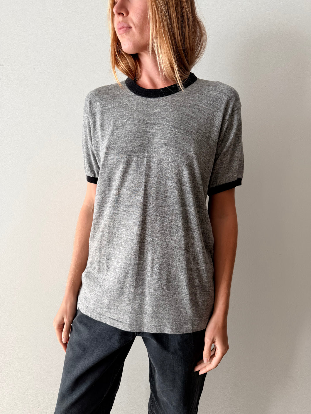 Heather Grey Ringer Tee
