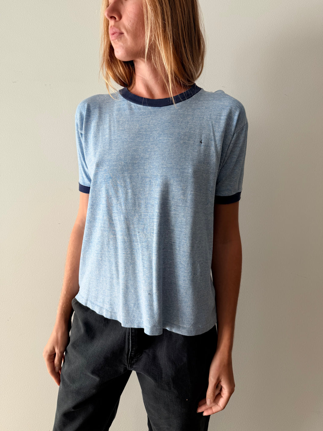 70s soft Blue Ringer Tee