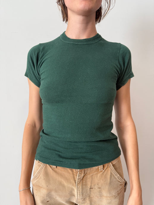 Green Cotton Boys Sports Tee