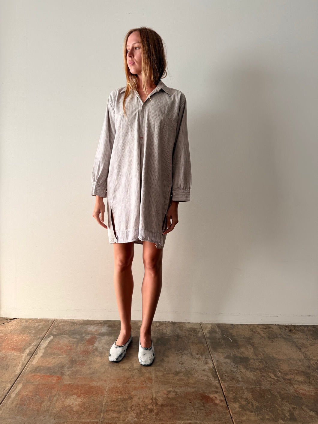 40s Woven Cotton Flannel Euro Grampa Shirt