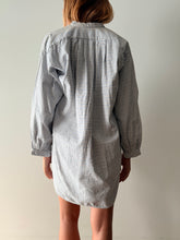 40s Blue Check Cotton Flannel Euro Grampa Shirt