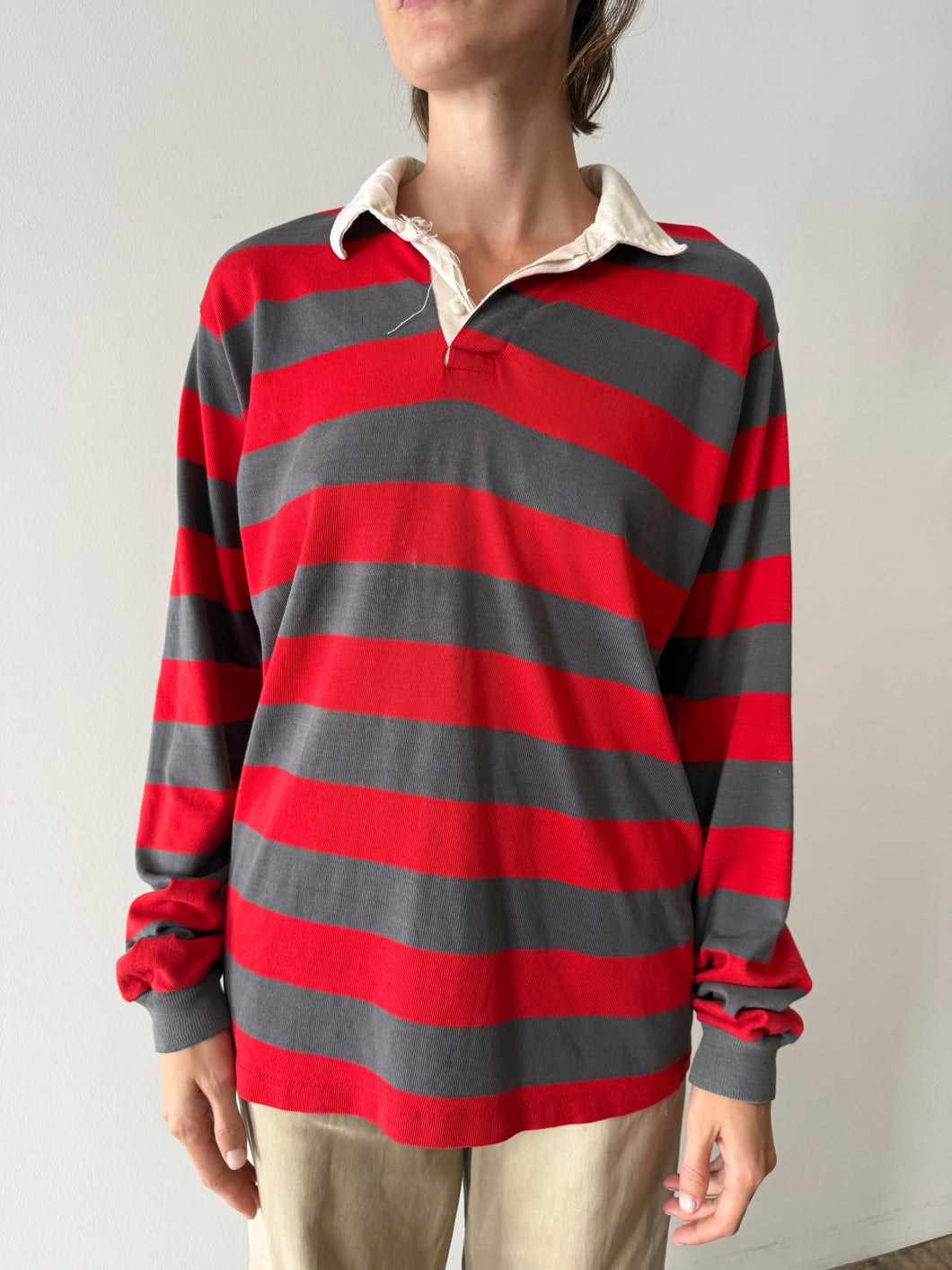Lightweight Red Striped Rugby