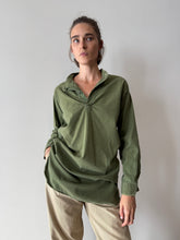 Euro Military Green Cotton Pullover Shirt