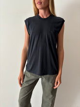 Black Sleeveless Pocket Tee