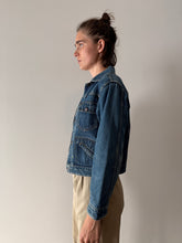 60s/70s Little Fitted Pleated Denim Jacket