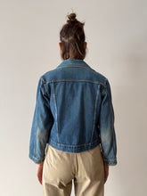 60s/70s Little Fitted Pleated Denim Jacket