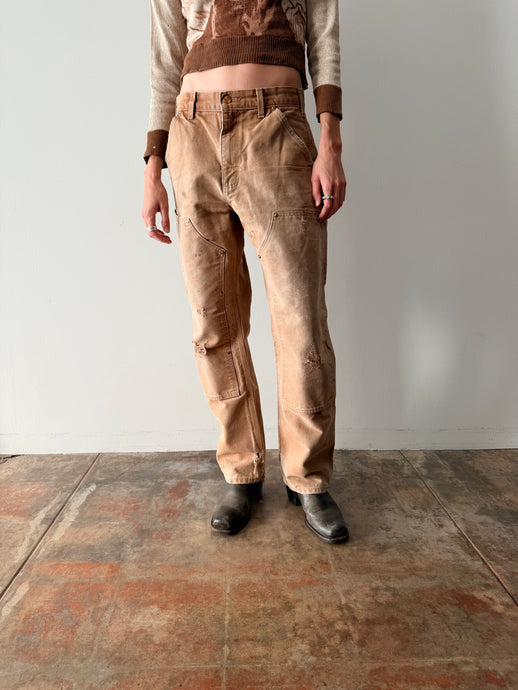 Tan Carhartt Double Knee Work Pants 29w