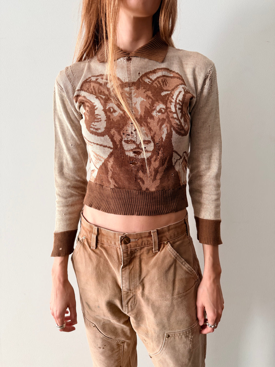 40s Cotton Little Ram Sweater