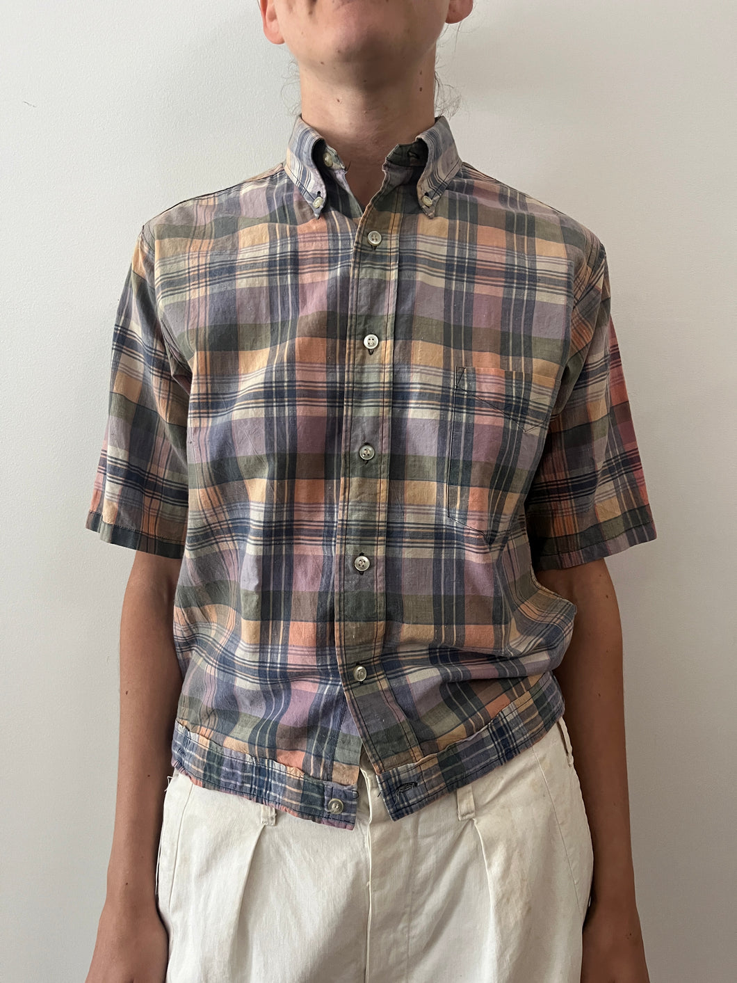 50s Madras Cotton Shirt Jac