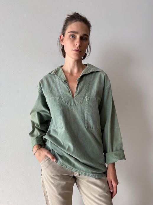 Sage French Faded Fisherman Pullover