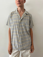60s Cotton Mens Patterned Pajama Shirt