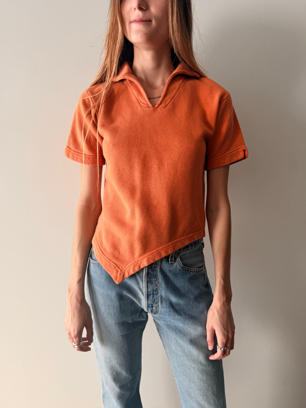 50s/60s Asymmetrical Collared Sweatshirt