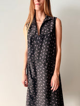 30s/40s Black Cotton French House Dress