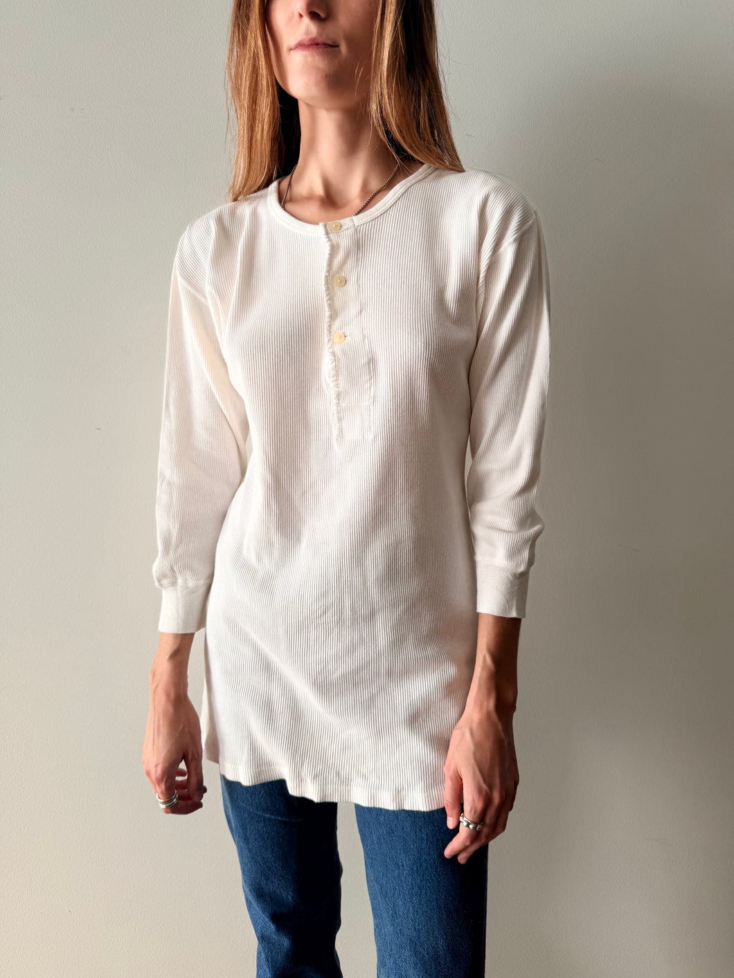 Soft Ribbed European Cotton Henley