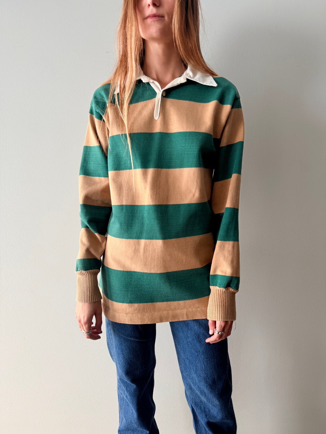 70s Green and Tan Rugby