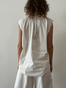 40s White Cutoff Dress Shirt