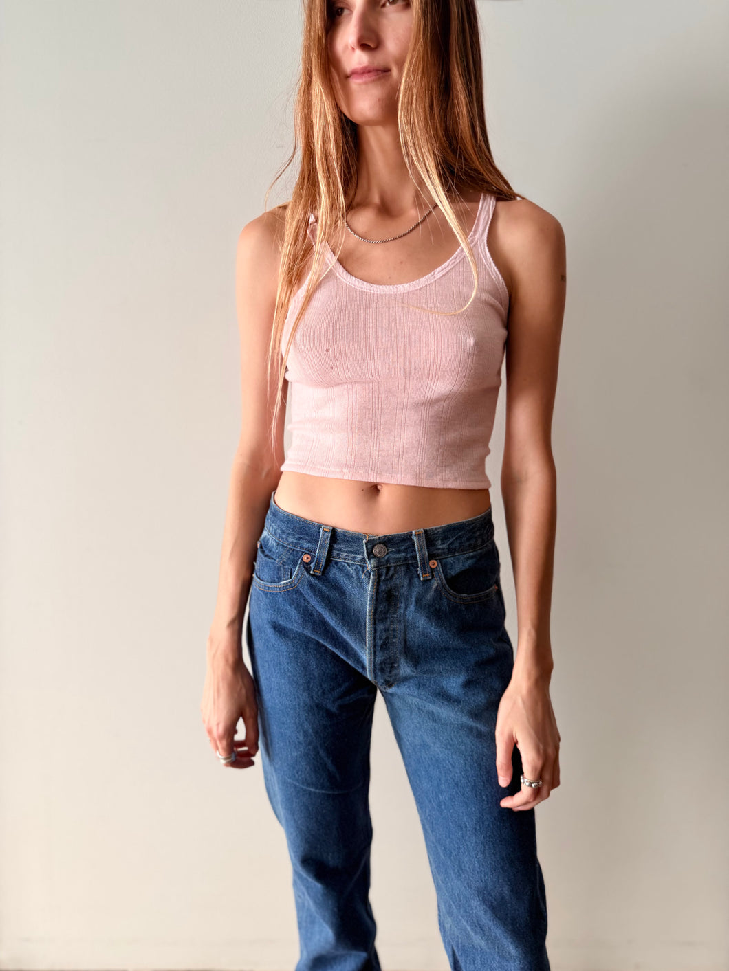 Antique Lil Pink Ribbed Tank