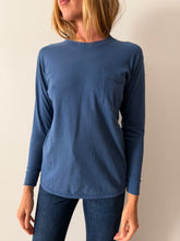 Navy Long Sleeve Pocket Tee