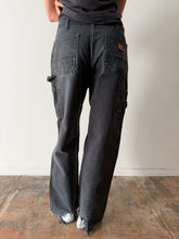 Faded Black Carhartt Work Pants 32w