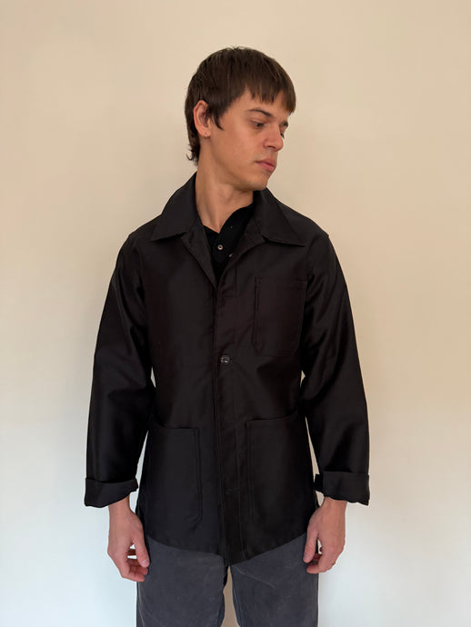 French Black Moleskin Work Jacket