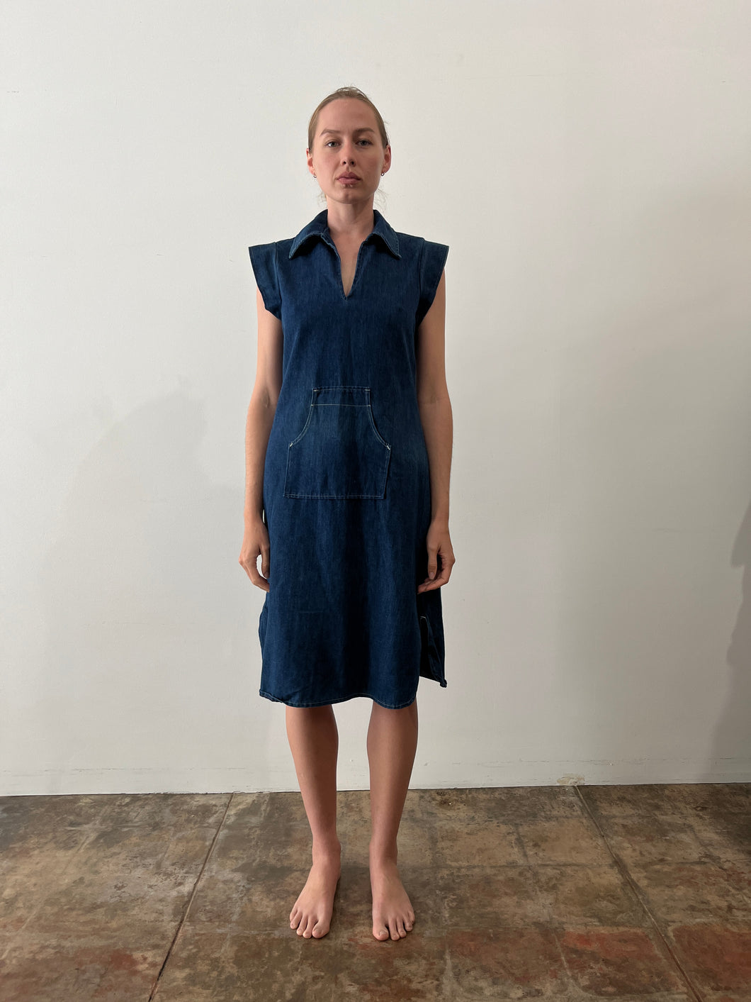 70s Denim Summer Smock Dress