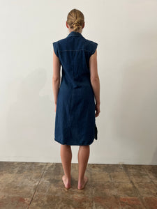 70s Denim Summer Smock Dress