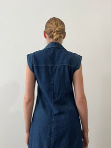 70s Denim Summer Smock Dress