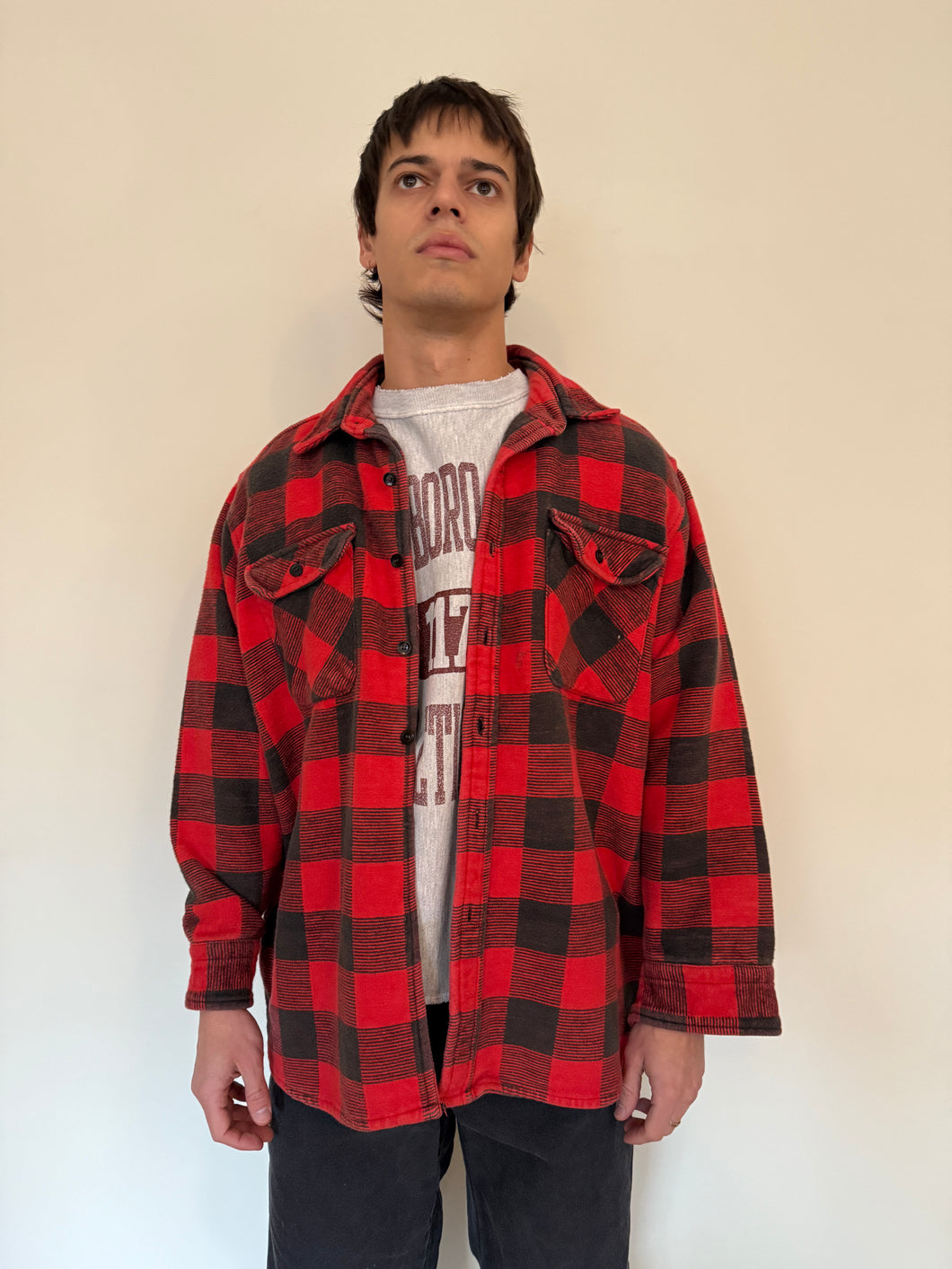 Heavy Cotton Oversized Flannel Work Shirt