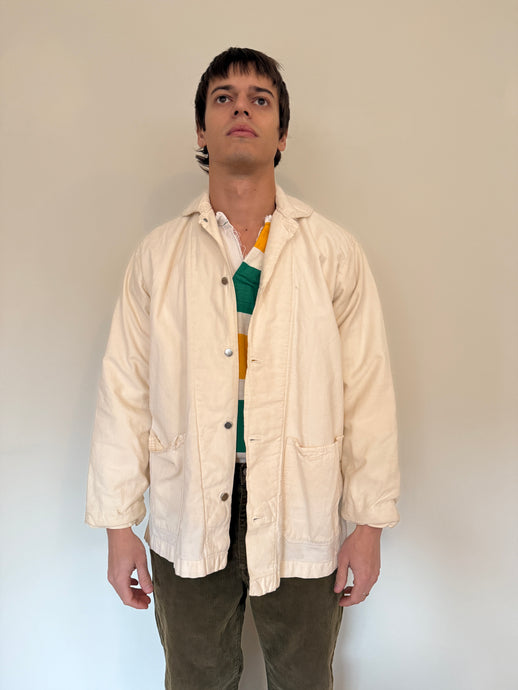 40s/50s White Canvas Military Deck Jacket