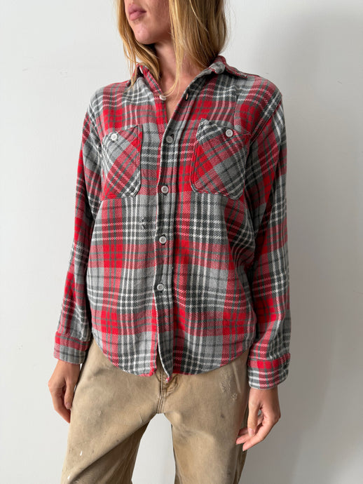 40s/50s Red Cotton Flannel