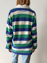 Blue and Green Striped Rugby