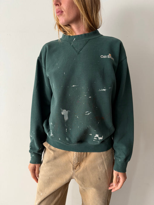90s Paint Splattered Carhartt Sweatshirt