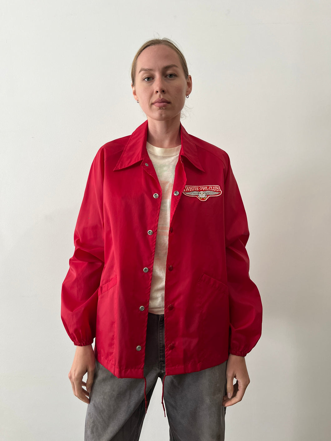 70s White Owl Club Wind Breaker Jacket