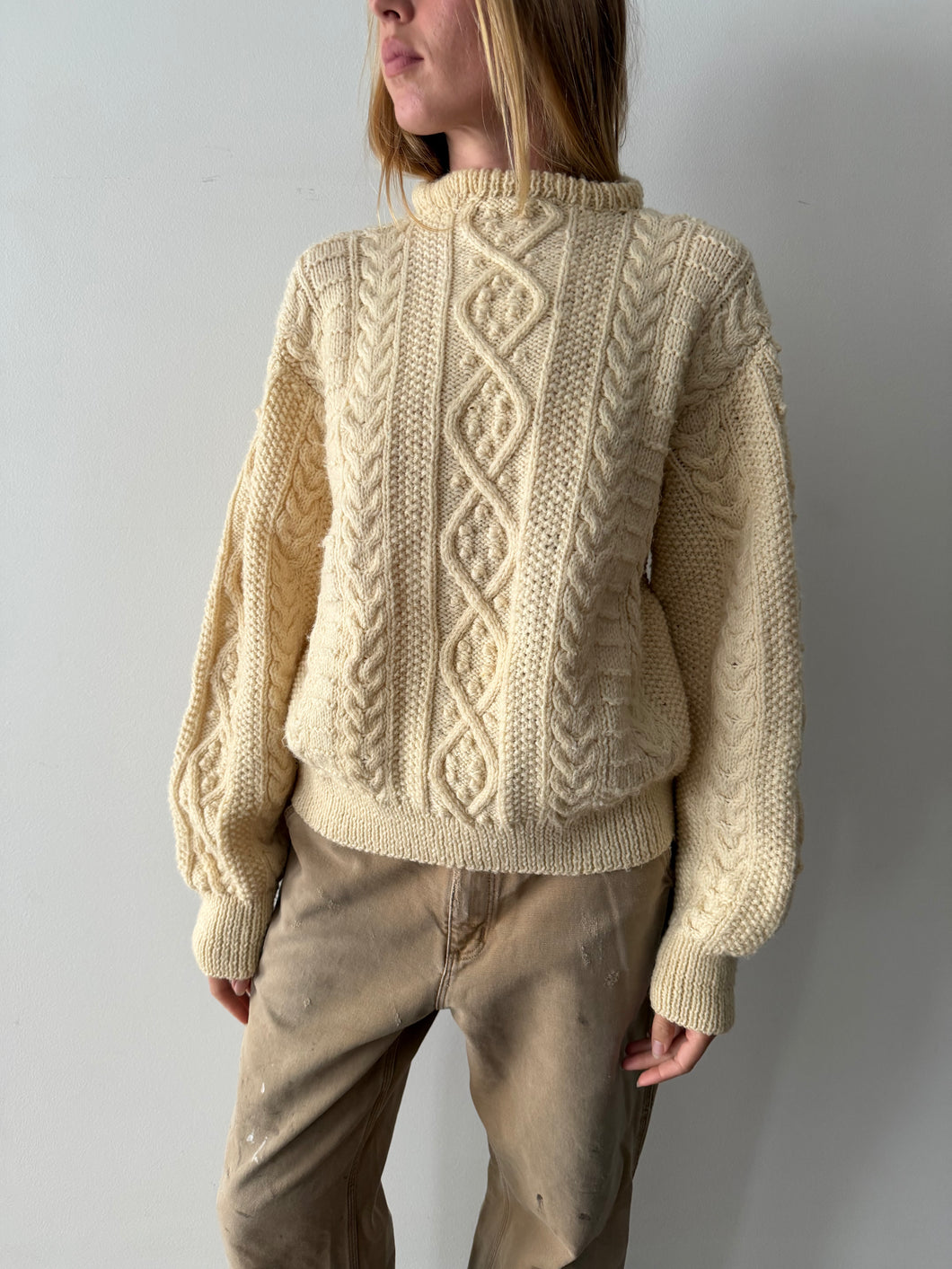 Cream Fishermans Cableknit Sweater