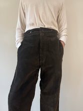 1940s French Brown Corduroy Work Pants 30w